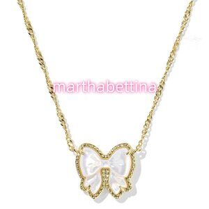 Haley Bow Gold Short Pendant Necklace